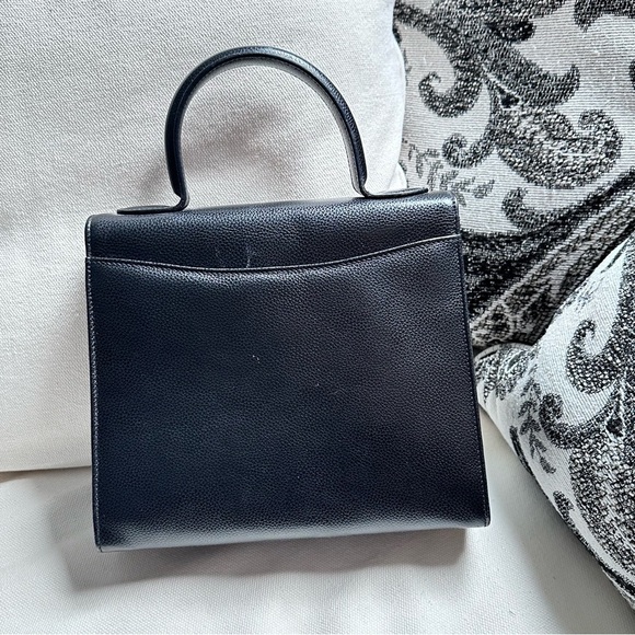 Vintage Coach Madison Top Handle Bag — Black Glove-Tanned Leather, ITALY 1990s - Picture 6 of 16